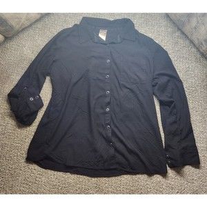 White Stag X Large Black button up long sleeve Soot Front Pocket Business Casual